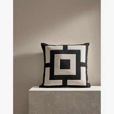 Marks & Spencer M&S X Kelly Hoppen Box Applique Square Cushion - Black Mix, Black Mix