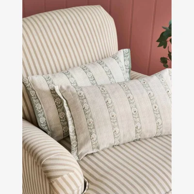 Marks & Spencer Laura Ashley Pure Cotton Semington Bolster Cushion Green Mix