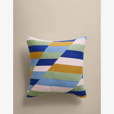 Marks & Spencer M&S Pure Cotton Geometric Embroidered Cushion Multi