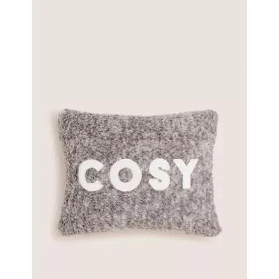 Marks & Spencer M&S Cosy Slogan Teddy Small Cushion - Cream, Cream