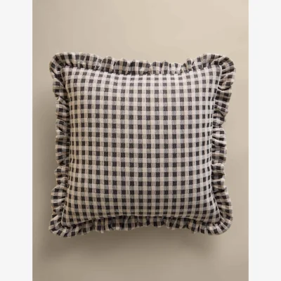 Marks & Spencer M&S Chenille Woven Gingham Cushion Charcoal