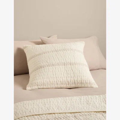 Marks & Spencer M&S Pure Cotton Striped Cushion White