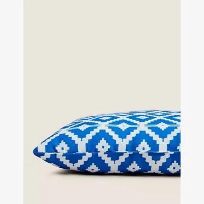 Marks & Spencer M&S Set of 2 Geometric Outdoor Cushions - Blue Mix, Blue Mix,Grey Mix,Teal Mix,Yellow Mix