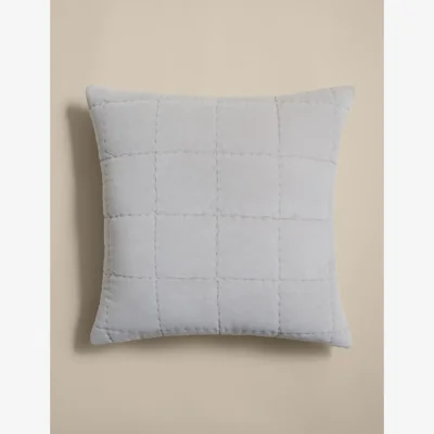 Marks & Spencer M&S Pure Cotton Velvet Quilted Cushion Dove