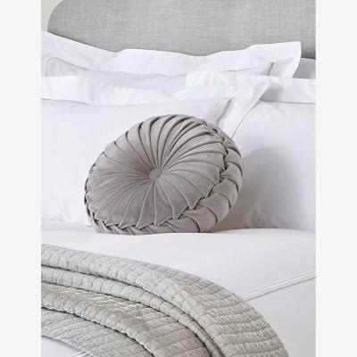 Marks & Spencer Laura Ashley Rosanna Velvet Round Pleated Cushion Grey