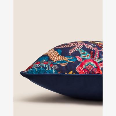 Marks & Spencer M&S Velvet Exotic Bird Embellished Cushion - Navy Mix, Navy Mix