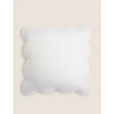Marks & Spencer M&S Pure Cotton Embroidered Trapunto Cushion - Grey, Grey,White