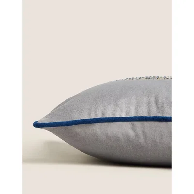 Marks & Spencer M&S  Light-Up Embroidered Jubilee Crown Cushion - Light Grey, Light Grey