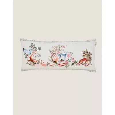 Marks & Spencer M&S Cath Kidston Pure Cotton Painted Kingdom Bolster Cushion - White, White