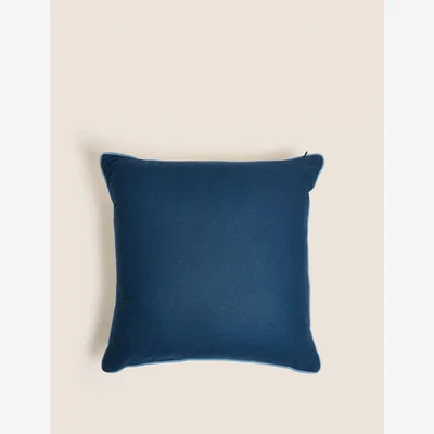 Marks & Spencer M&S Pure Cotton Abstract Embroidered Cushion - Blue Mix, Blue Mix