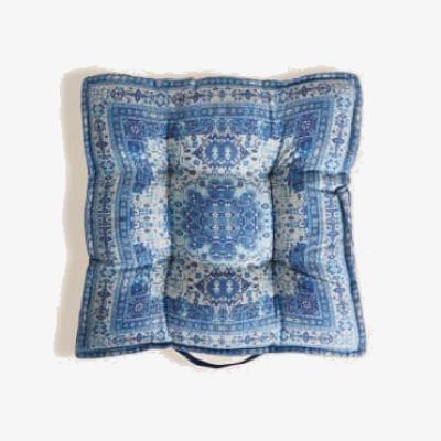 Marks & Spencer M&S X Fired Earth Acapulco Salazar Pure Cotton Box Pad - Blue Mix, Blue Mix