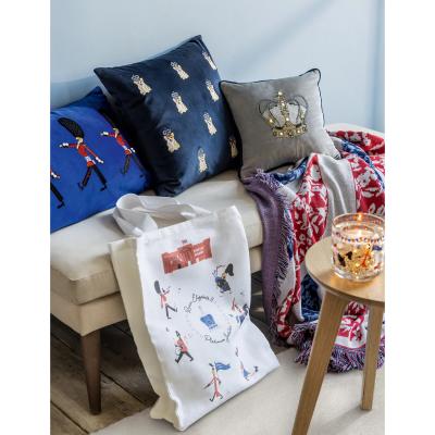 Marks & Spencer M&S  Embroidered Queen's Guards Bolster Cushion - Blue Mix, Blue Mix