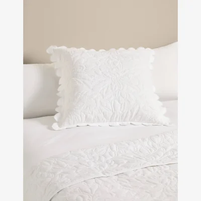 Marks & Spencer M&S Pure Cotton Floral Large Decorative Cushion White