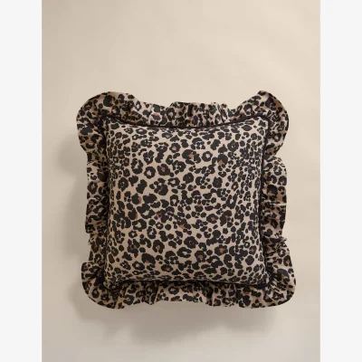 Marks & Spencer M&S Cotton with Linen Leopard Print Cushion Brown Mix