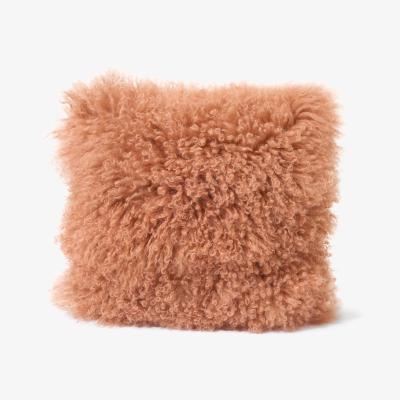 Made.com Haddie Mongolian Sheepskin Cushion, 45 x 45 cm, Sandstone
