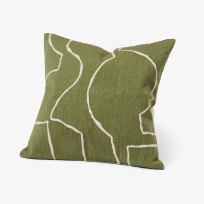 Made.com Nuwan Embroidered Cushion, 50 x 50 cm, Moss Green