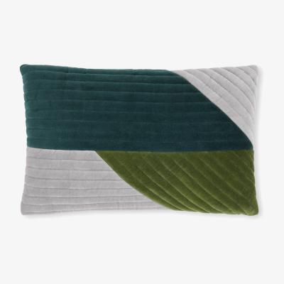 Made.com Balico Velvet Panelled Cushion, 30 x 50 cm, Teal