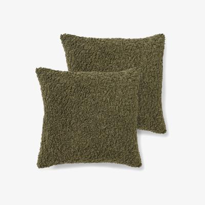Made.com Mirny Set of 2 Boucle Cushions, 45 x 45cm, Moss Green