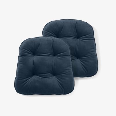 Made.com Julius Set of 2 Velvet Top Seat Pads, 40x40cm, Ink Blue