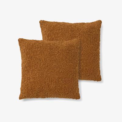 Made.com Mirny Set of 2 Boucle Cushions, 55 x 55cm, Terracotta