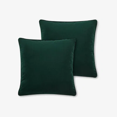 Made.com Julius Set of 2 Velvet Cushions, 59 x 59cm, Forest Green