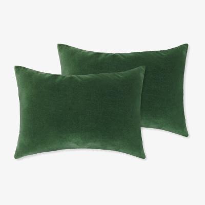 Made.com Lorna Set of 2 Velvet Cushions, 35 x 50cm, Leaf Green