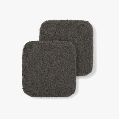 Made.com Mirny Set of 2 Boucle Seat Pads, 40 x 40 cm, Charcoal Grey