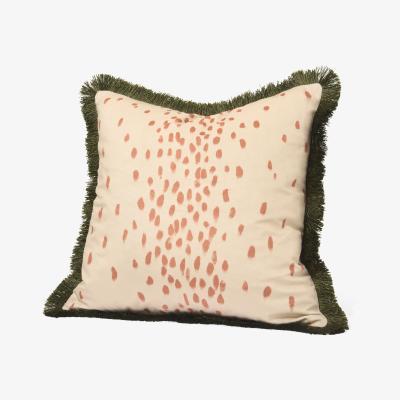 Made.com Poodle & Blonde Dalmatian Cushion, 45 x 45 cm, Cream & Pink