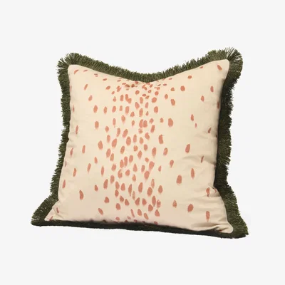 Made.com Poodle & Blonde Dalmatian Cushion, 45 x 45 cm, Cream & Pink