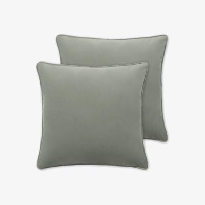Made.com Julius Set of 2 Velvet Cushions, 45 x 45cm, Soft Green