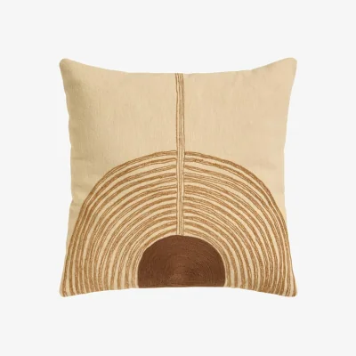 Made in Design Mirage Cushion textile brown / 42 x 42 cm - Hand-embroidered - Maison Sarah Lavoine