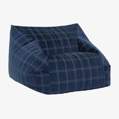 Made in Design Chelsea Children armchair textile blue / Floor cushion - Eco-velvet - NOBODINOZ