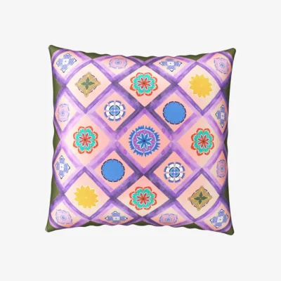 Made in Design Latice Carré Cushion textile purple / 45 x 45 cm - Frozzed - POPUS EDITIONS