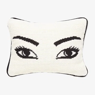 Made in Design Eyes Cushion - L 30,5 x W 23 cm by Jonathan Adler White/Black