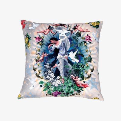Made in Design Volage Cushion - The Catwalk by Jean-Paul Gaultier - 50 x 50 cm by Lelièvre Paris Multicoloured