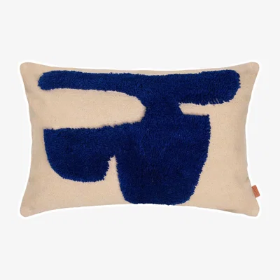 Made in Design Lay Cushion textile blue beige / 60 x 40 cm - Ferm Living