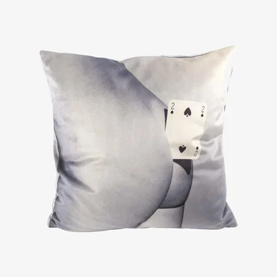 Made in Design Toiletpaper Cushion - / Deux de pic - 50 x 50 cm by Seletti White/Black