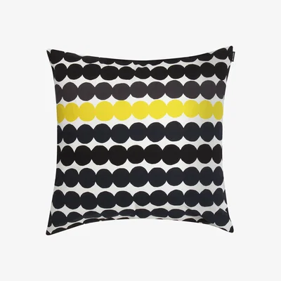 Made in Design Räsymatto Cushion - / 50 x 50 cm by Marimekko White/Yellow/Black