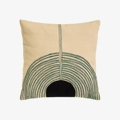 Made in Design Mirage Cushion textile blue / 42 x 42 cm - Hand-embroidered - Maison Sarah Lavoine