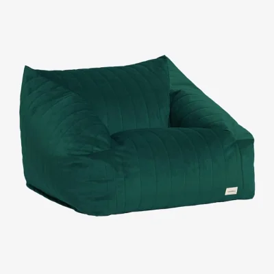 Made in Design Chelsea Children armchair textile green / Floor cushion - Eco-velvet - NOBODINOZ