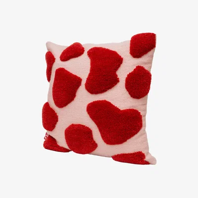 Made in Design Cushion Wild Rasperry textile / 45 x 45 cm - Hand-woven recycled Wool - COLORTHERAPIS
