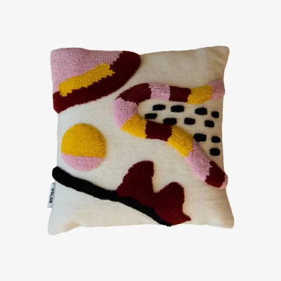 Made in Design Jolly Cushion textile multicoloured / 45 x 45 cm - Handwoven recycled wool - COLORTHERAPIS