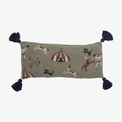 Made in Design Loome Cushion textile green / 65 x 30 cm - Recycled cotton - Bloomingville