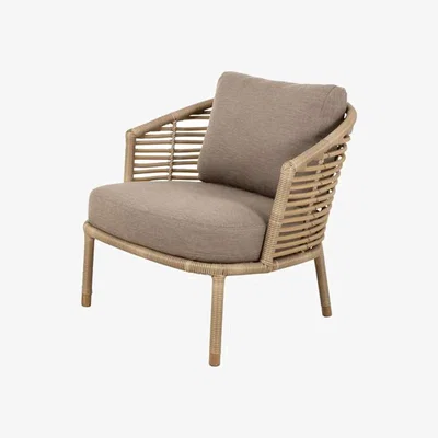 Nordic Nest Cane-line Sense lounge armchair Cane-Line Natté taupe natural incl. taupe cushions