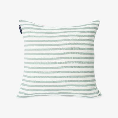 Nordic Nest Block Striped Recycled Cotton cushion cover 50x50 cm green