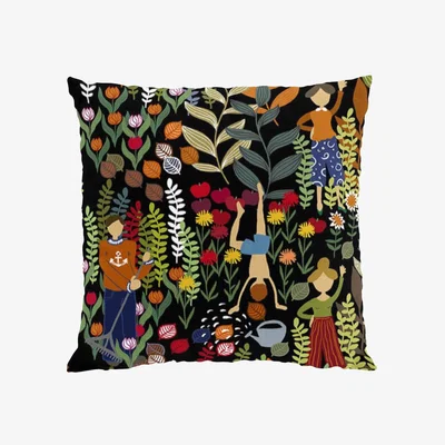 Nordic Nest Trädgård cushion cover 43x43 cm black-multi