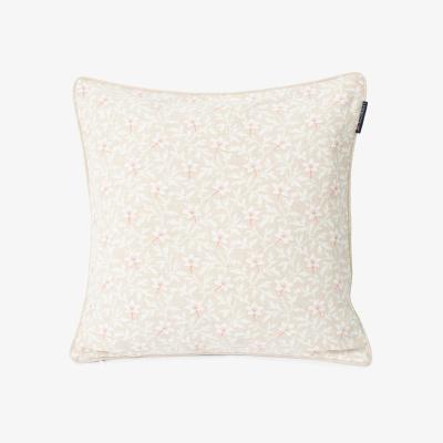 Nordic Nest Printed Flower Cotton Canvase cushion cover 50x50 cm light beige-pink