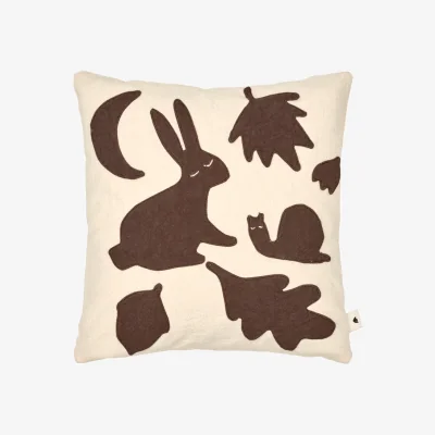Nordic Nest Ferm Living Lunden cushion Off-white-dark chocolate 30x30 cm