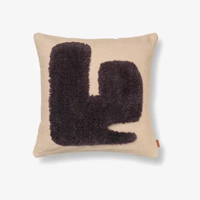 Nordic Nest ferm LIVING Lay cushion 50x50 cm Sand / Dark Brown