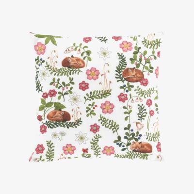 Nordic Nest Sova räv pillowcase 47x47 cm Green-pink